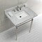 Fauceture KVPB3022M8SQ6 30" Console Sink with Brass Legs (8-Inch, 3 Hole), Marble White/Polished Nickel KVPB3022M8SQ6 - alternate 6
